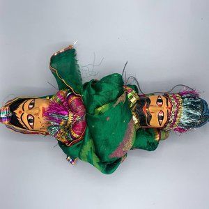 Vintage Handmade Wooden Indian Hand Puppet Dolls